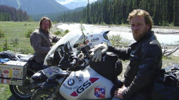 Charley Boorman, left, and Ewan McGregor rode BMWs on their motorcycle roadtrip in The Long Way Round.
