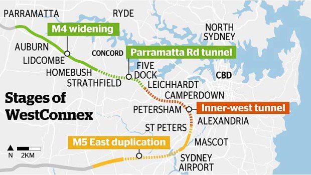 Taking their toll: The O'Farrell government refused to rule out selling the right to toll the M5 West until 2060.