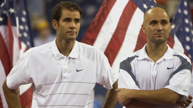 Fallout ... Pete Sampras, left, is disappointed with Andre Agassi's comments.