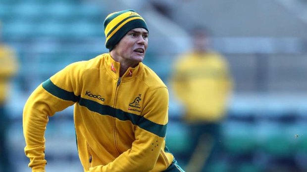 On the ball &#8230; Berrick Barnes, at training last week, is expected to be available for selection to play against Wales on Saturday.