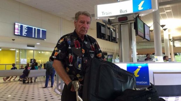 Former Nauru government spokesman Rod Henshaw at Brisbane Airport following his deportation from the Pacific island nation.