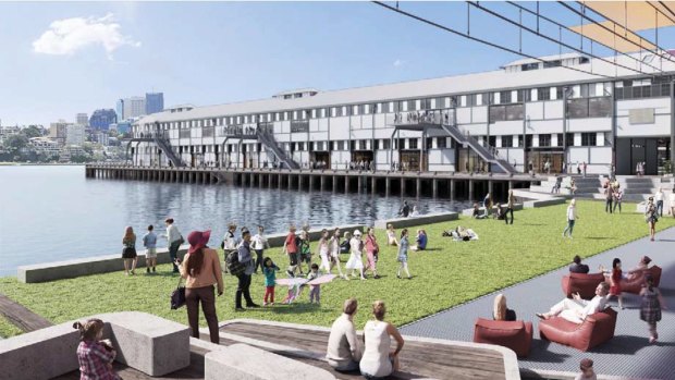 A 3D rendering of the proposed Walsh Bay redevelopment, work on which has been delayed on account of a court decision. 