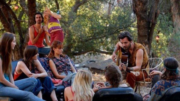 Downward spiral: Gethin Anthony as Charles Manson (second from right) in <i>Aquarius</i>. 