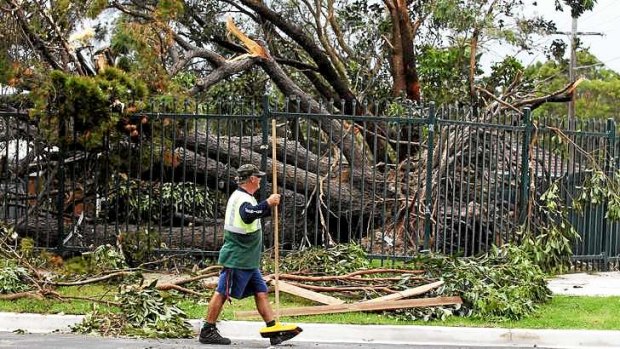 Wind damage at Chifley Public School.