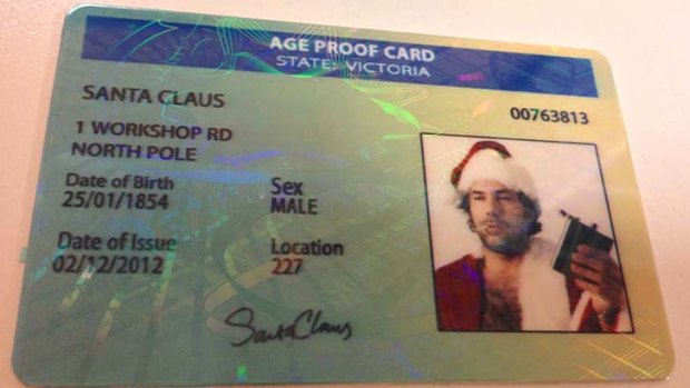 Under investigation ... a fake ID from fakies.com.au.