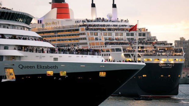 Grand: Queen Elizabeth and Queen Mary 2 are heading north, but will return to Australia next season.