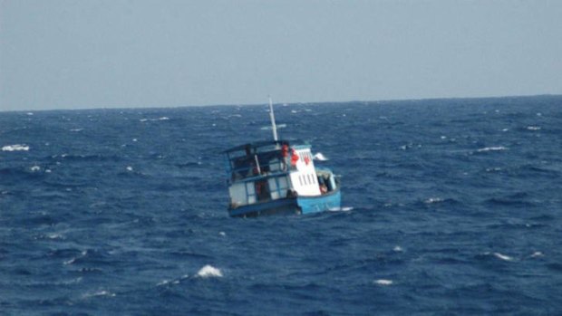 A suspected asylum-seeker boat.