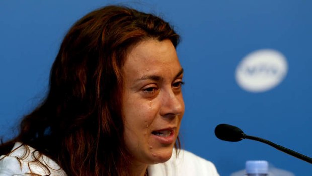 A tearful Marion Bartoli of France announces her retirement from professional tennis.