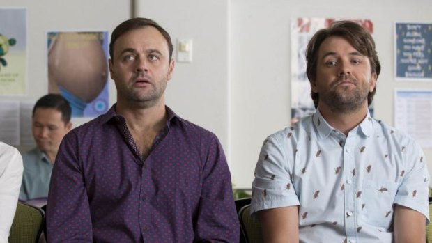 Darren McMullen (left)  and Gyton Grantley in House Husbands. 