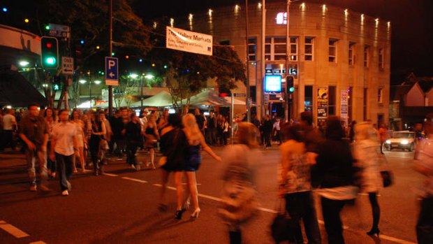 Crowds in Fortitude Valley's nightclub and bar precinct.