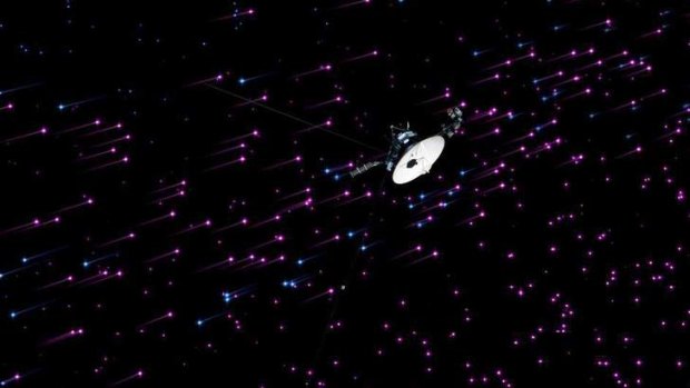 In this artist rendering released by NASA, the Voyager 1 spacecraft explores a new region of space at the edge of the solar system.