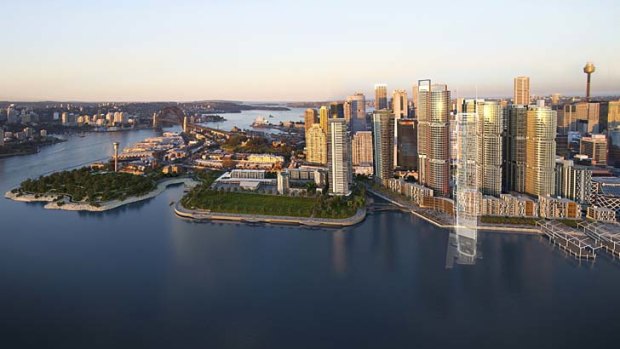 Barangaroo ... soon to inherit a hotel and casino. Above, an artist impression of the site.
