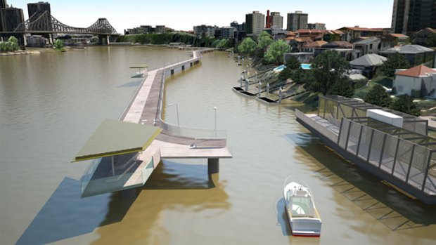 Plans for a new RiverWalk on the Brisbane River.