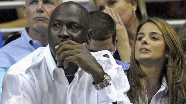 Michael Jordan and Yvette Prieto attend an NBA game in April last year.
