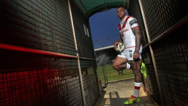 Travelling north: Josh Dugan is looking forward to catch up with his son Jaxon.