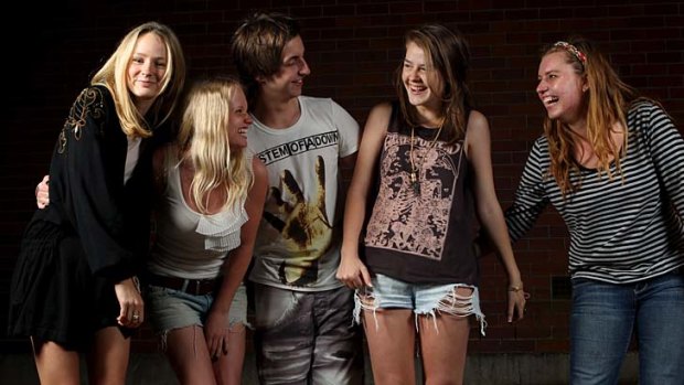 Ali Sherwood, Nat Bannister, Alex Kwanten, Jasmine Peter, and Rosie Martin in Narrabeen, Sydney, are looking forward to a wholesome schoolies.