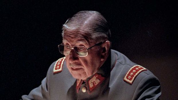 General Augusto Pinochet, addressing a speech at the Military School in Santiago in 1997.