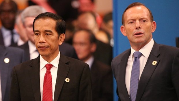 President of Indonesia Joko Widodo and Prime Minister of Australia Tony Abbott.