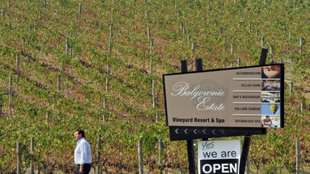 Ross Greenaway, manager of the Yarra Valley's Balgownie Estate, is trying new measures to attract tourists.