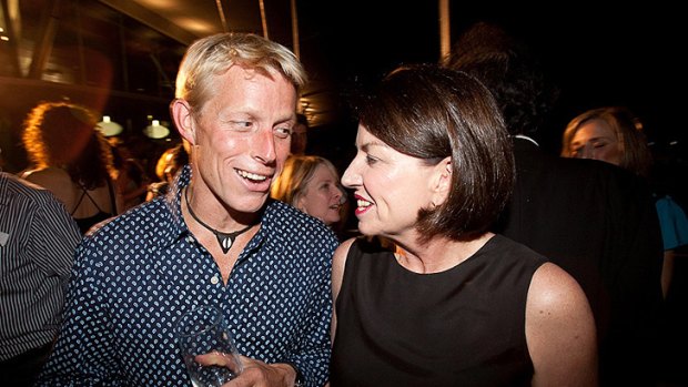 Ben Southall with then-premier Anna Bligh after winning the Best Job competition.