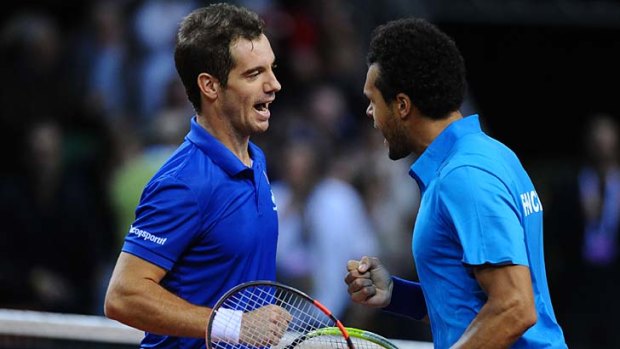 France's Richard Gasquet and Jo-Wilfried Tsonga won the doubles match in four sets.