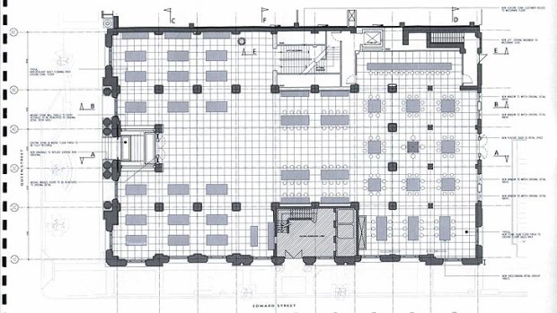 The floor plan for the proposed Apple store.