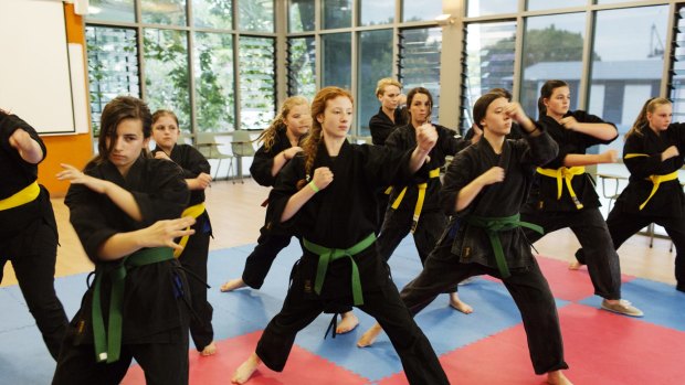 Life skills: St Scholastica's students, who learn jujitsu for self-defence, as well as personal development, structure and control. 