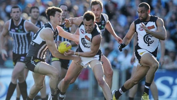 Port Adelaide will be wearing its black and white jumper against Richmond.