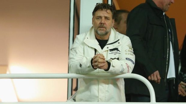 Diehard fan: South Sydney owner and long-time supporter Russell Crowe.