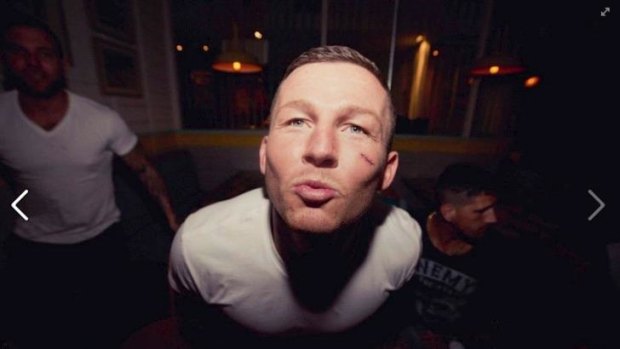 Hamming it up: Todd Carney poses for a photo during his infamous night out.