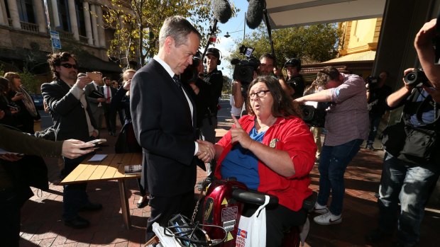 Margo spoke to Mr Shorten about problems faced by people with a disability getting on to trams.