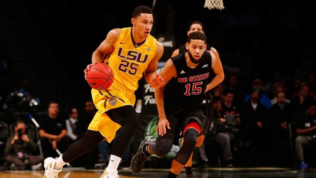 All-rounder: Ben Simmons takes the ball up the court against North Carolina State earlier in the season.