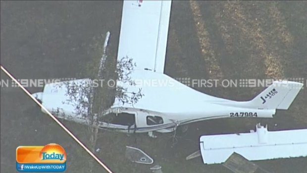 The light plane which crashed in Runcorn on Wednesday morning