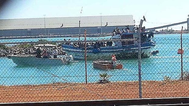 The asylum seeker boat that arrived in Geraldton last week after 44 days at sea.