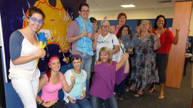 Work it off: Staff at insurance company Budget Direct recently completed a 12-week fitness challenge.