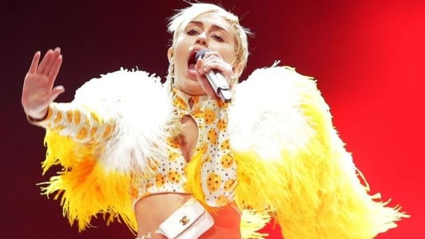 Miley Cyrus performing in Sydney last October.