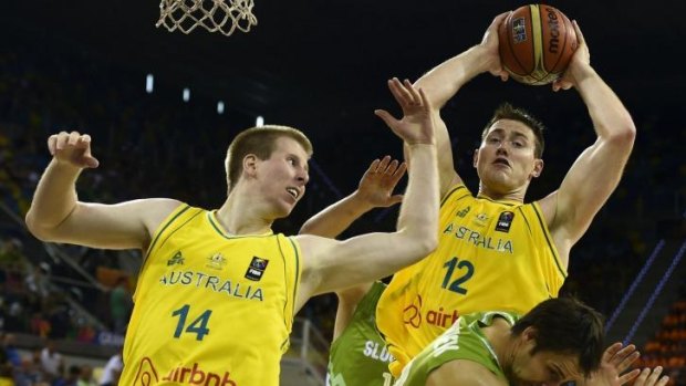 Aron Baynes was dominant for the Boomers.