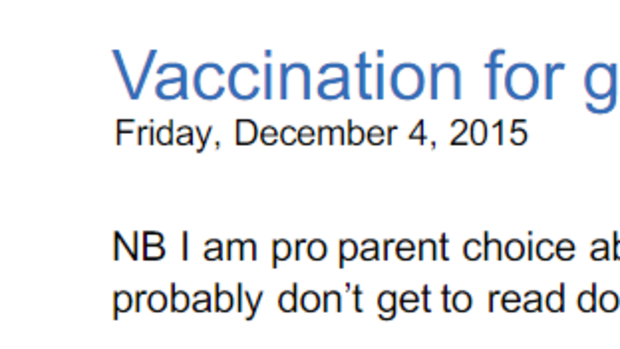 Pat Slattery explains her anti-vaccination stance.