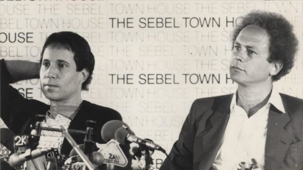 Simon and Garfunkel hold a press conference in the Sebel Town House hotel, Sydney.