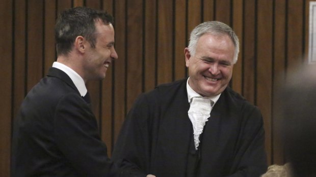 Oscar Pistorius, here with his lawyer Barry Roux, is set to be released on bail.