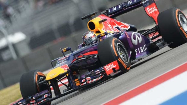 Red Bull's driver Sebastian Vettel of Germany races during the qualifying round for the United States Formula One Grand Prix at Circuit of The Americas.