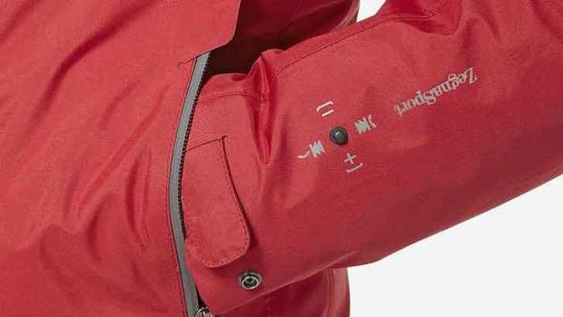 A press on the jacket's sleeve controls a host of phone and media player functions.