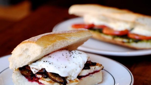 Top-notch: Mushroom, haloumi and egg with beetroot relish.