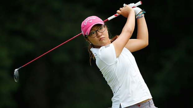 Lydia Ko watches her drive on the 18th hole during the final round of the Marathon Classic in Sylvania, Ohio, on Sunday.