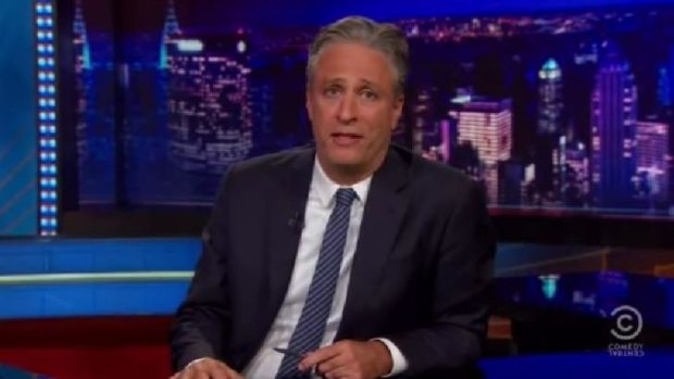 The emotional speech on racism and gun control in America was perhaps one of the finest of Jon Stewart's career.