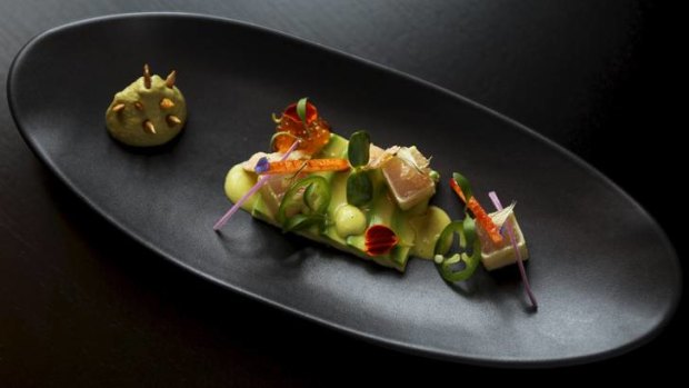 Cellar Bar serves luxe Latin fare, such as ceviche albacore tuna sashimi.