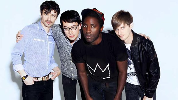 Energetic ... Bloc Party, with frontman Kele Okereke pictured third from left.