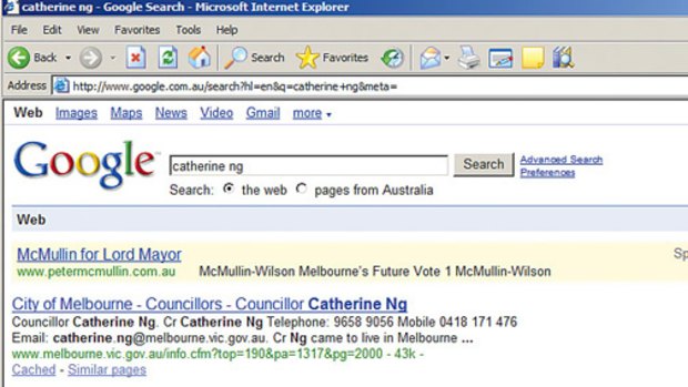Surprise: How a Google search for Cr Catherine Ng leads to her rival.