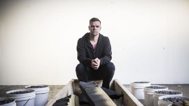 Lucas Davidson hopes to remain buried for an hour in his art installation at Verge Gallery.