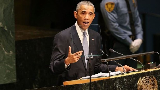 Strong speech ... President Barack Obama speaks at the 69th Session of the United Nations General Assembly at United Nations Headquarters in New York City. 